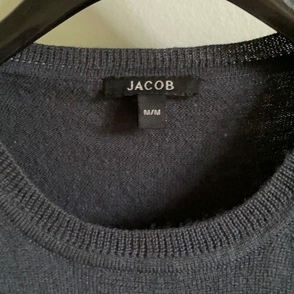 Short-Sleeved Blue Jacob Sweater With Blue Heart, Size M - Picture 2 of 13